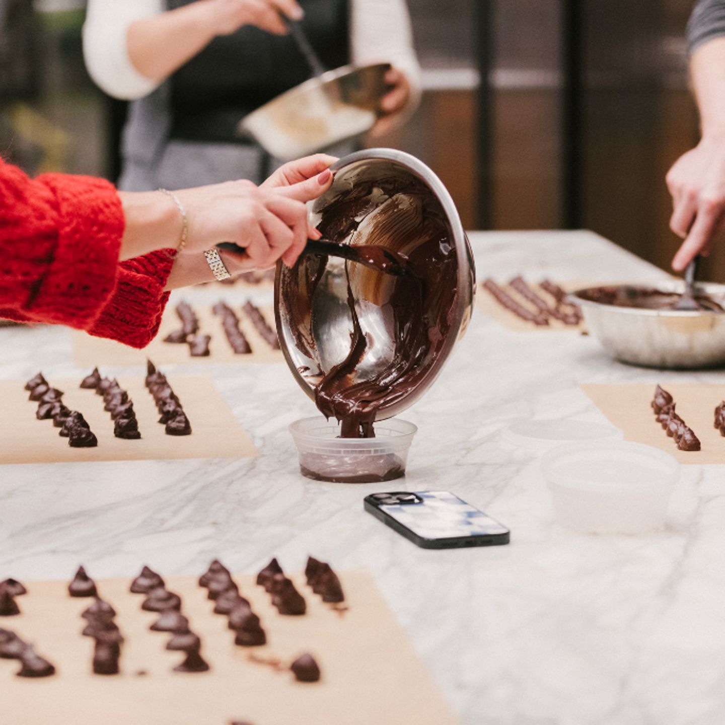 Chocolate being poured