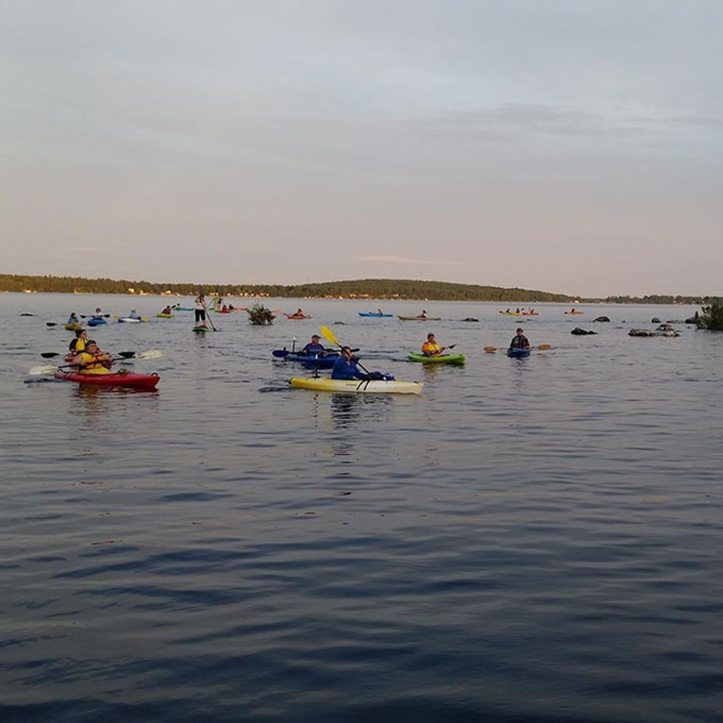 Several individuals in boats