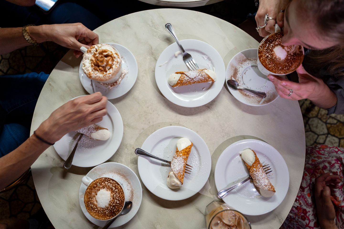 Cannolis and coffee