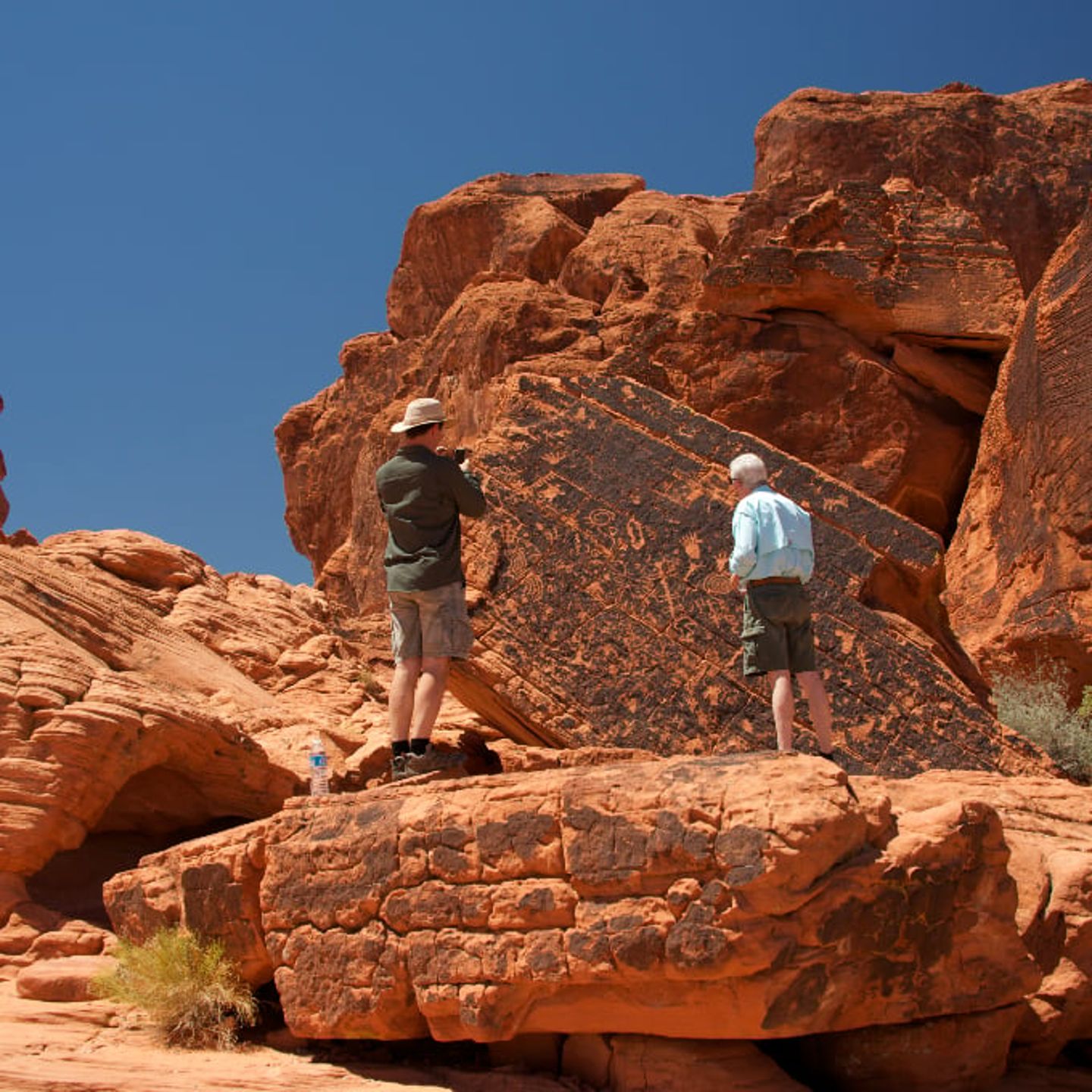 People observing rock
