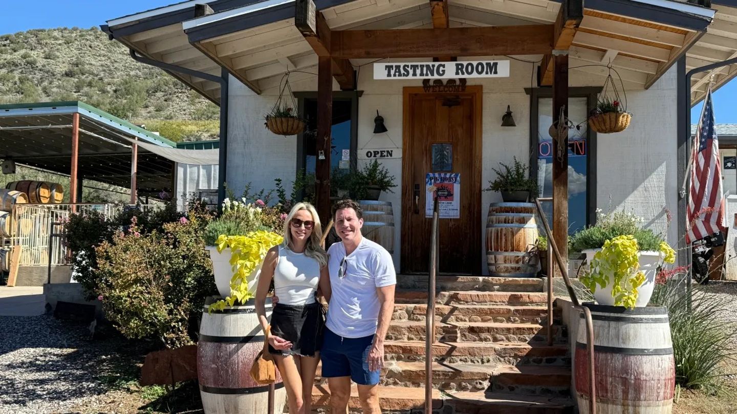 Couple outside tasting room