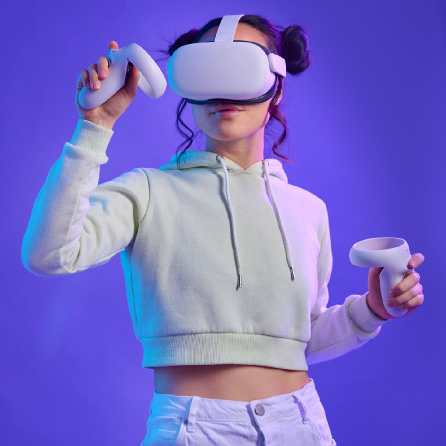 Woman playing VR