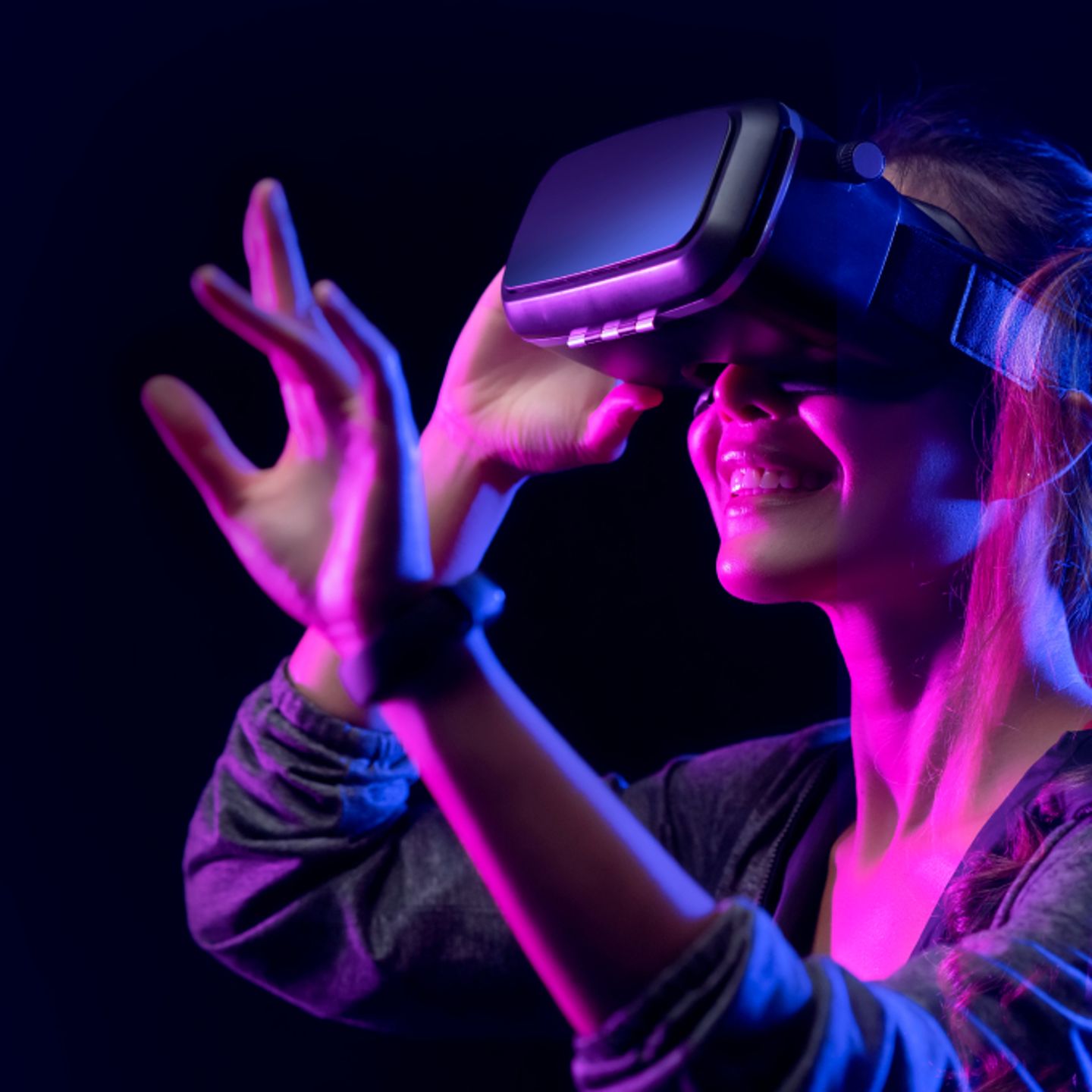 Woman playing VR