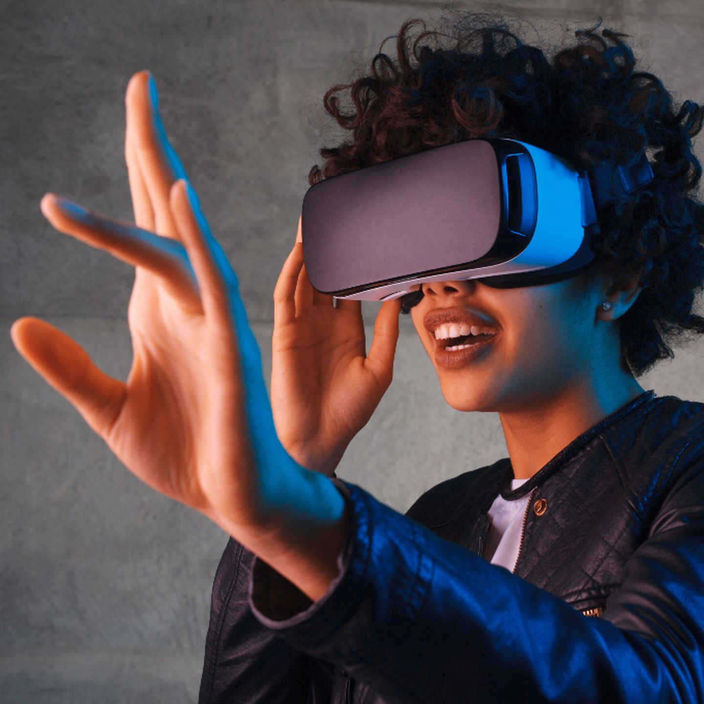 Woman using VR