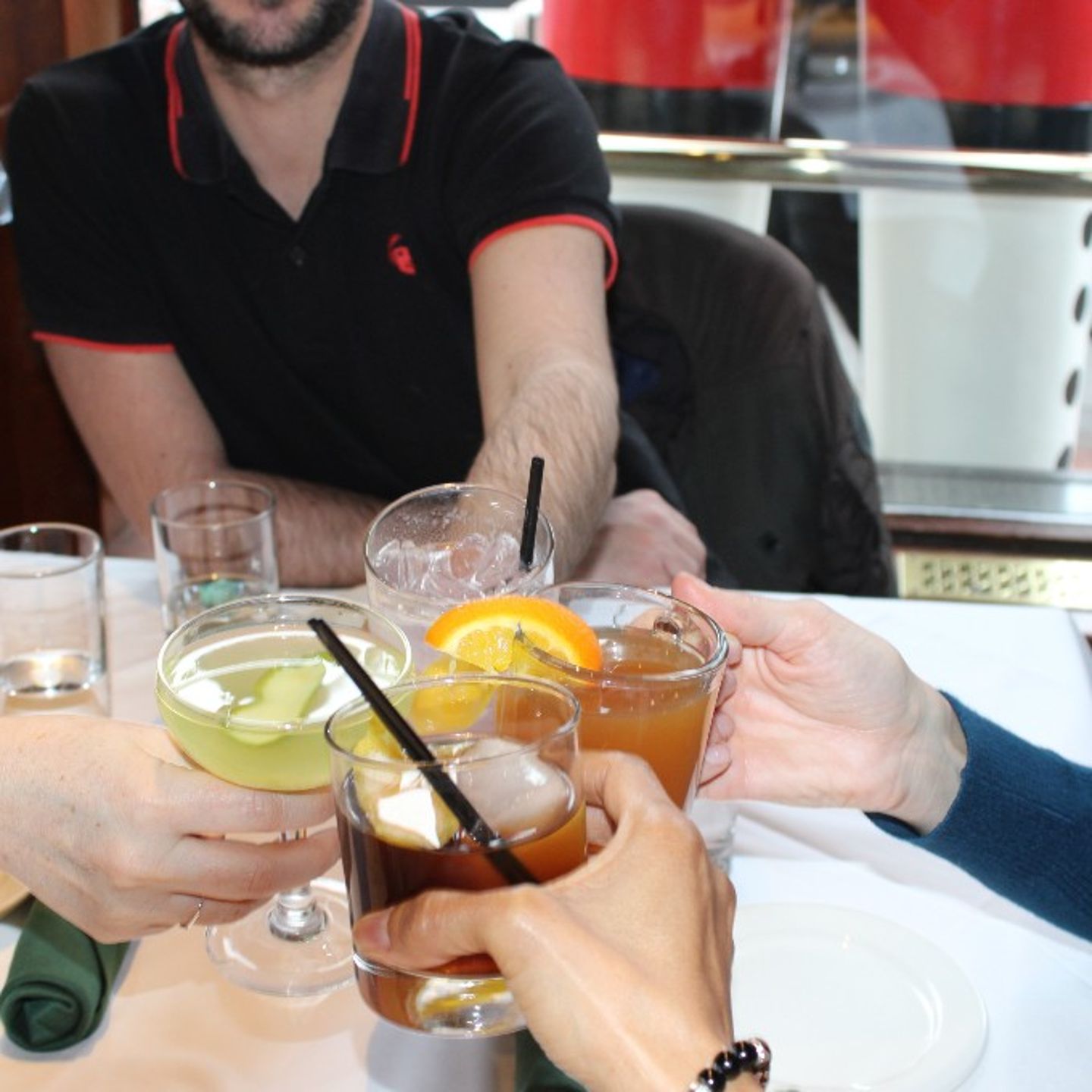 Group with cocktails