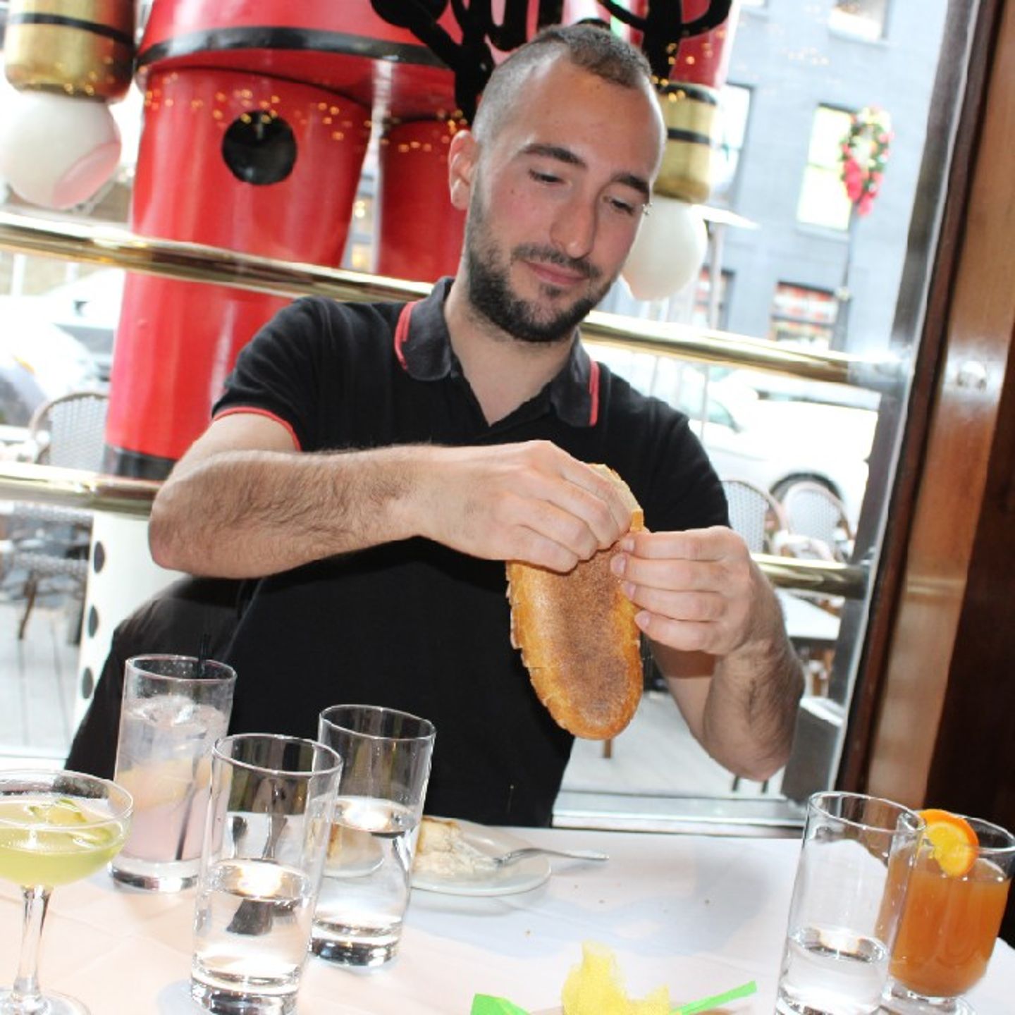 Person enjoying bread