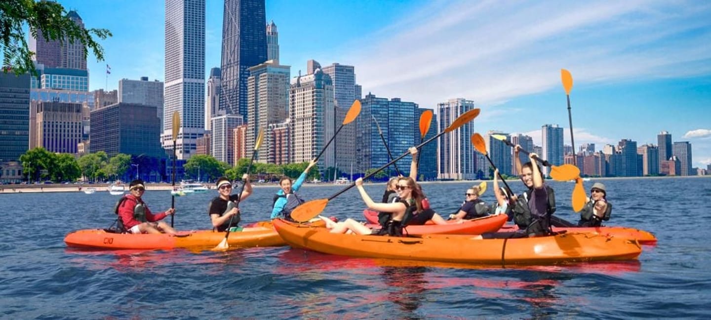 Kayaking Lake Michigan 