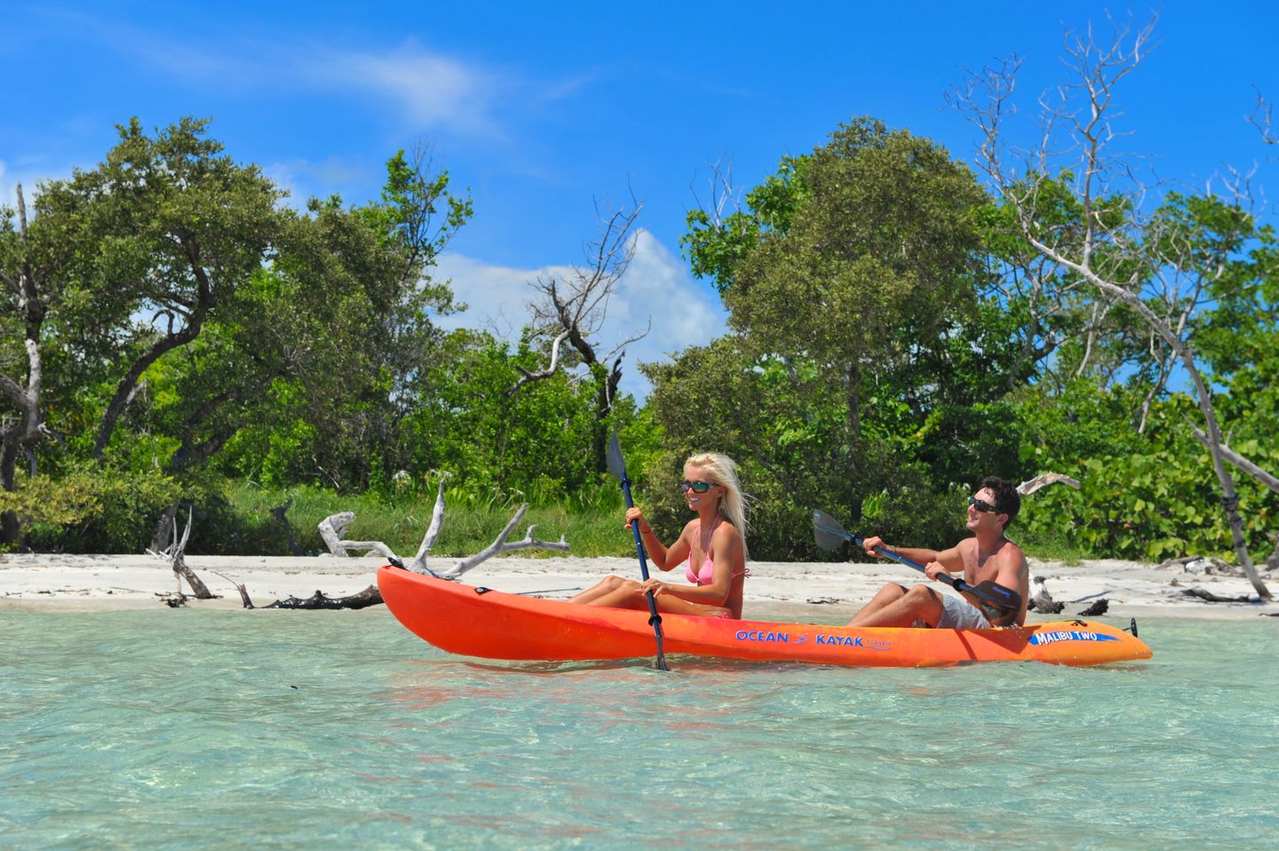 Couple kayaking