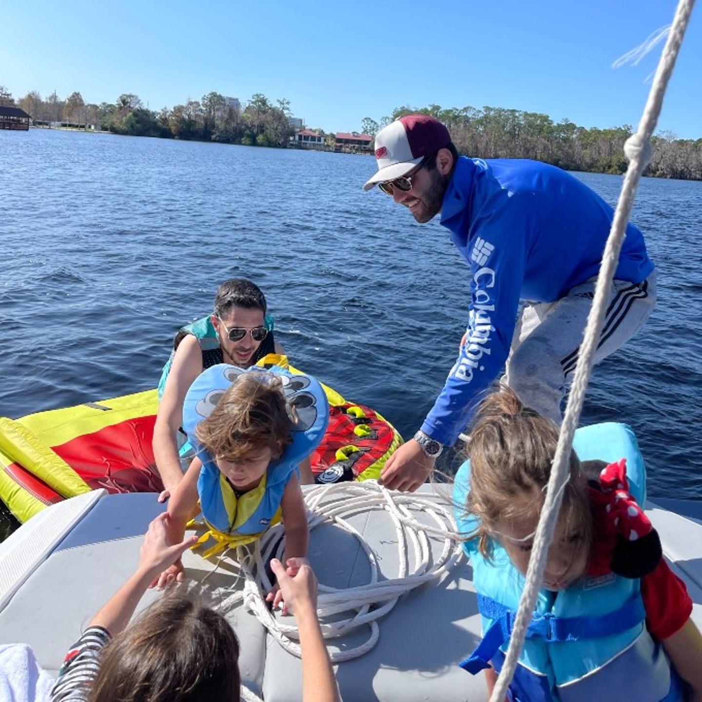 Group getting back on boat