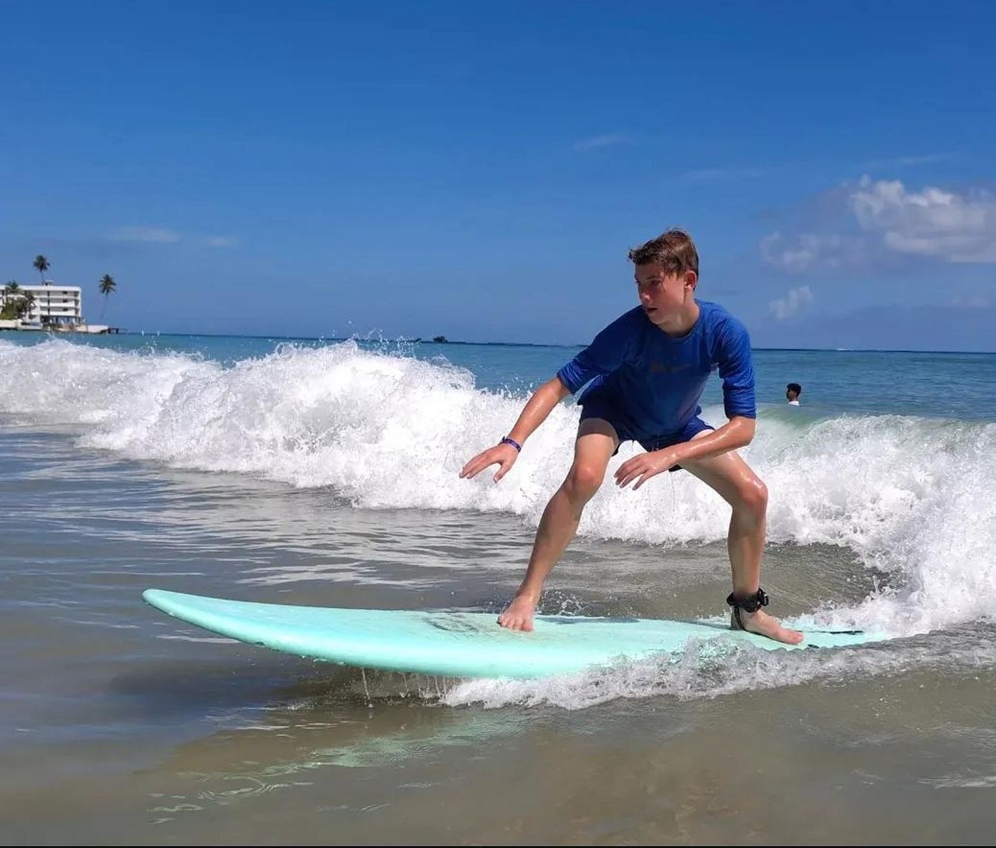Kid surfing