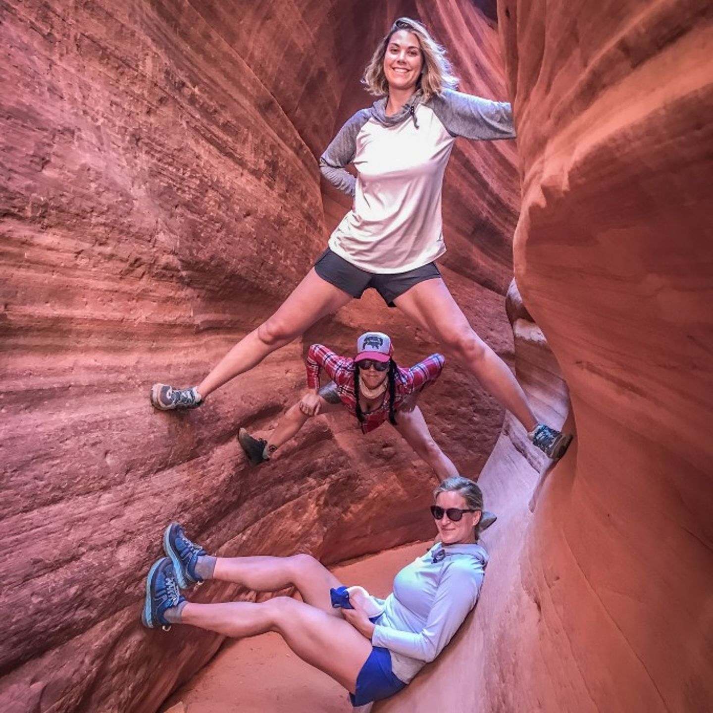 Group Posing on Rocks