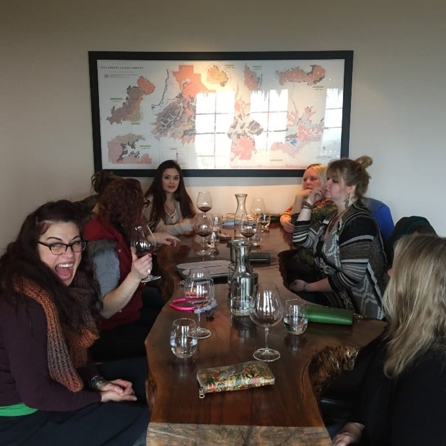 Group enjoying wine