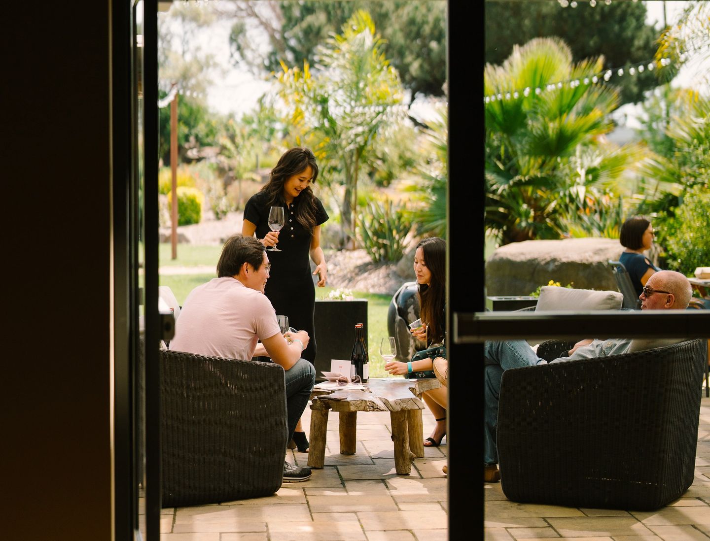 People enjoying wine