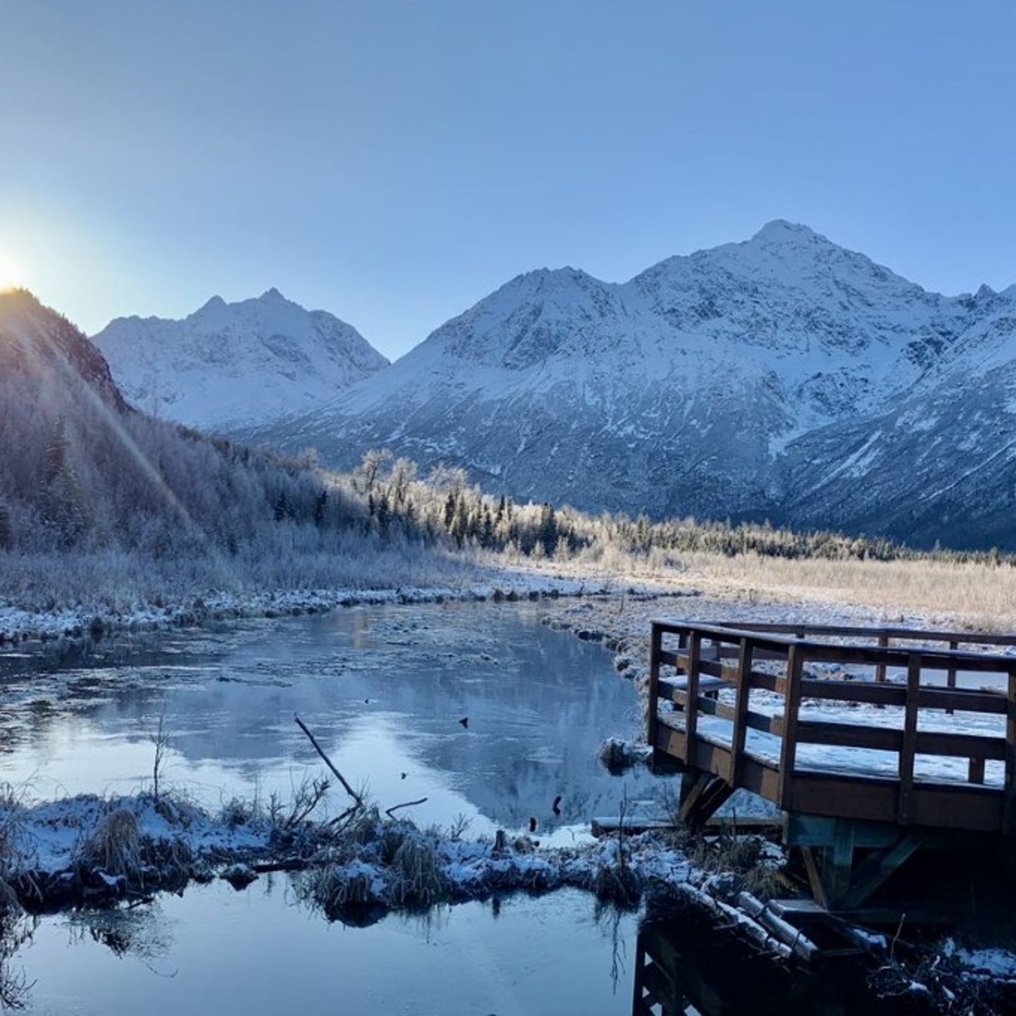 Mountain with lake
