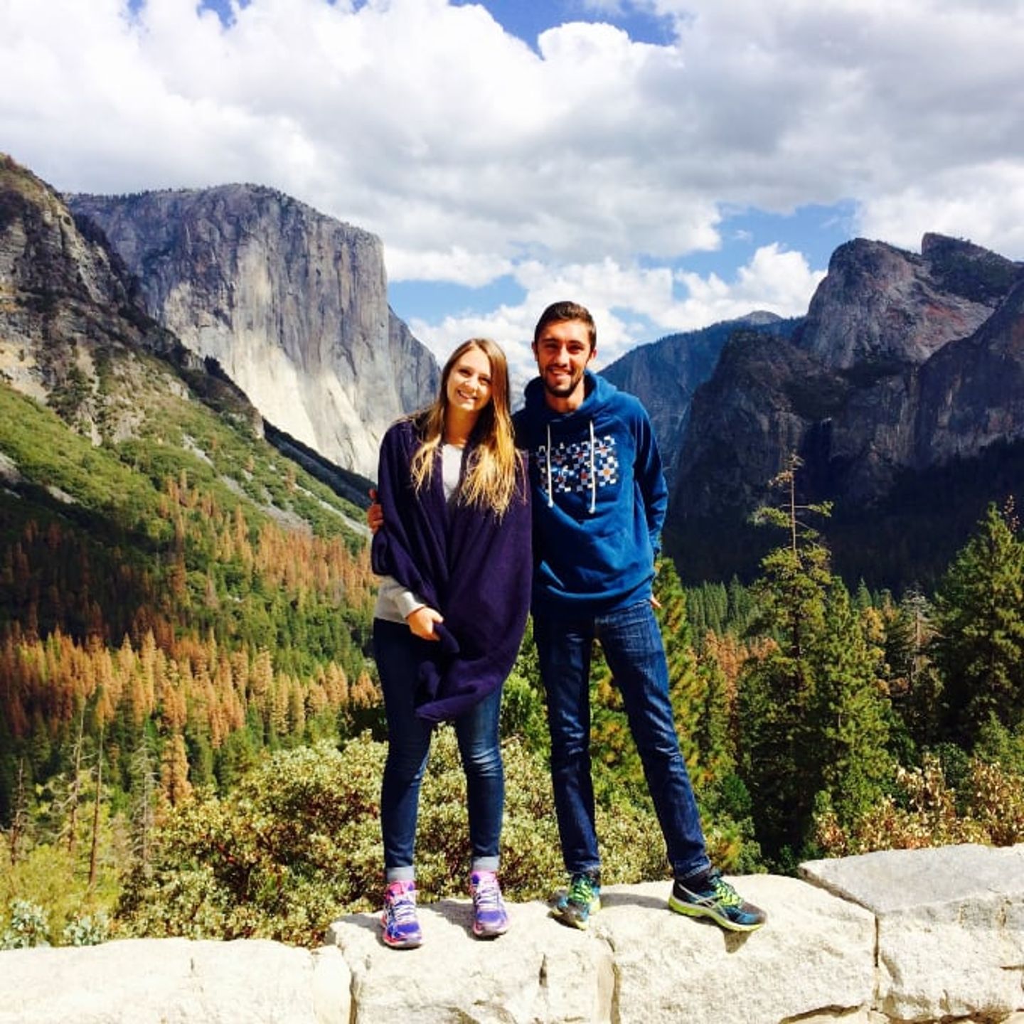 Couple on ledge