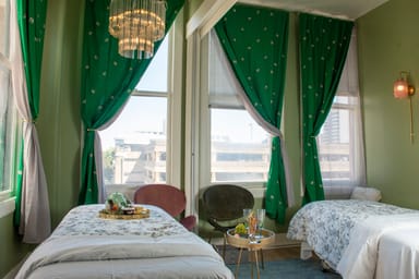 Romantic Couples Massage Plus El Mansour Dinner, Drinks, and Belly Dancing Show for Two