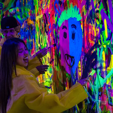 Glow-in-the-Dark Art Room Painting Experience for 4