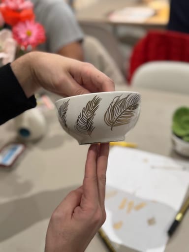 Design Your Own Gold Painted Bowl Private Art Class for Two