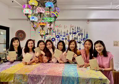 Create Your Own Water Marbled Silk Scarf - Green Brook