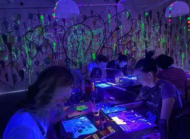 Glow-in-the-Dark Paint and Sip Plus Jiang Nan Dinner for Two - Long Island City