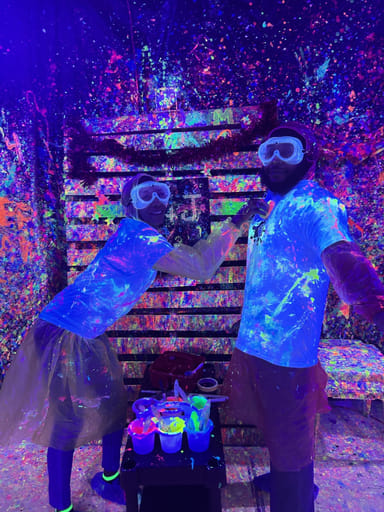 Glow In the Dark Splatter Paint Date Night
