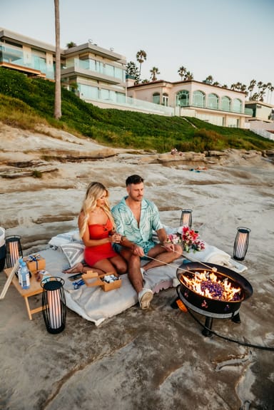 Romantic Windansea Beach Bonfire Date Night