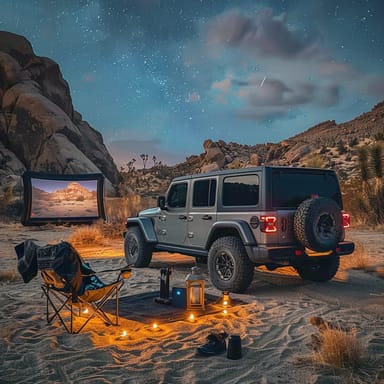 Private Outdoor Movie Night and Jeep Experience for Two