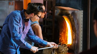 Glassblowing and Sculpting Intro Art Class for Two