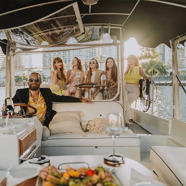 Luxury Electric Boat Tour with Wine and Charcuterie