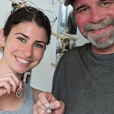 Pendant Metalsmithing Class for Two with Wine