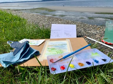 Watercolor Painting Class for Two with Mocktails