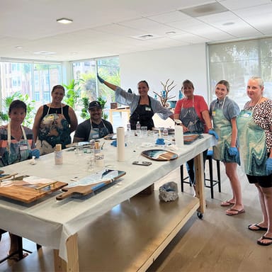 Ocean Resin Cheese Board Art Class