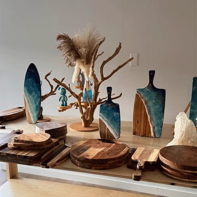 Ocean Resin Cheese Board Art Class