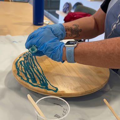 Ocean Resin Cheese Board Art Class