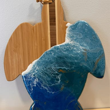 Ocean Resin Cheese Board Art Class