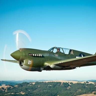 WWII Warbird P40 Warhawk Flight