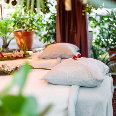 Couples Massage in a Bamboo Tiki Garden with Sauna